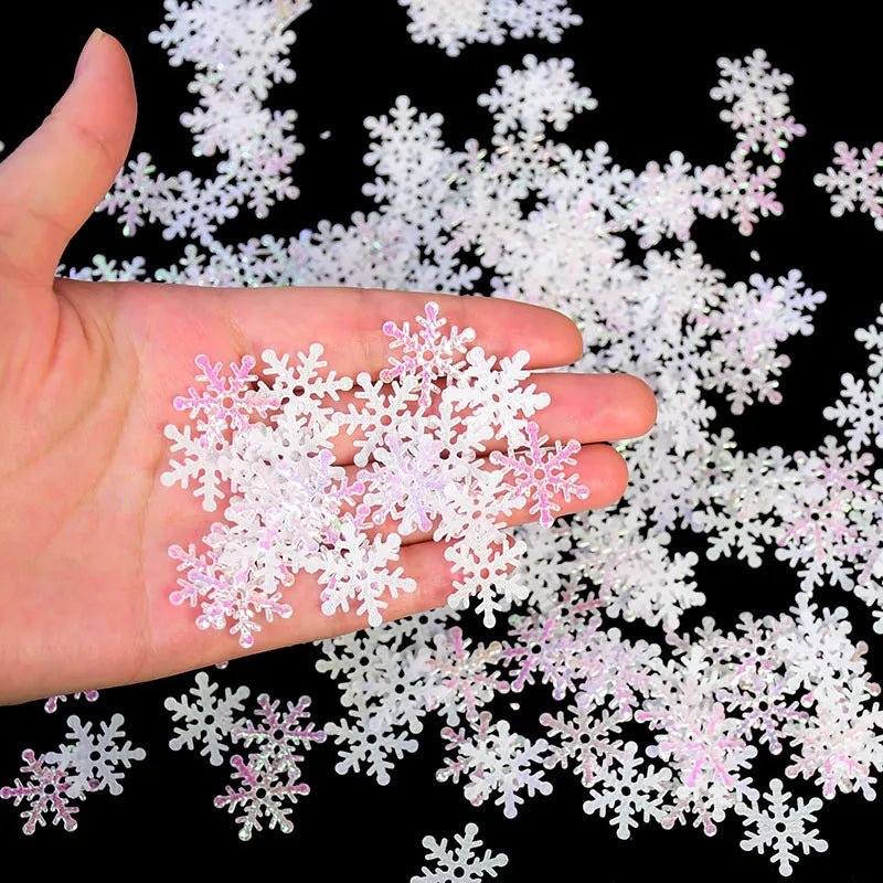 best affordable 270pcs 2cm Gold Silver Snowflake Confetti Christmas Decoration For Home Artificial Snow Xmas New Year Party Decor Table Ornament shop online at M2K Trends for