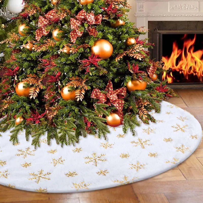 best affordable White Christmas Tree Skirt Plush Faux Fur Xmas Tree Carpet Merry Christmas Tree Decorations Ornament New Year Navidad Home Decor shop online at M2K Trends for
