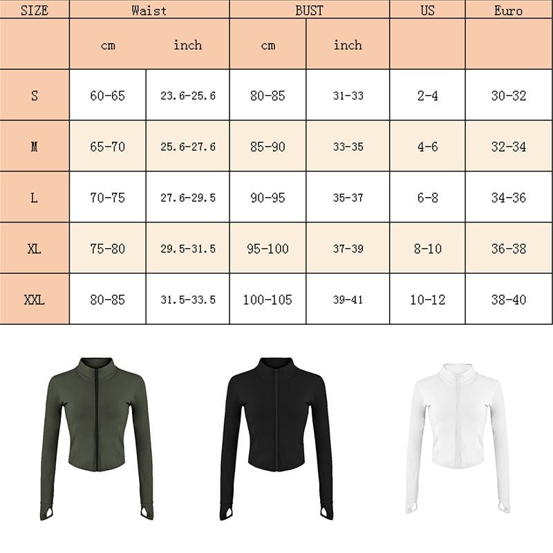 best Aiithuug Women Full Zip-up Yoga Top Workout Running Jackets with Thumb Holes Stretchy Fitted Long Sleeve Crop Tops Activewear 0 shop online at M2K Trends for