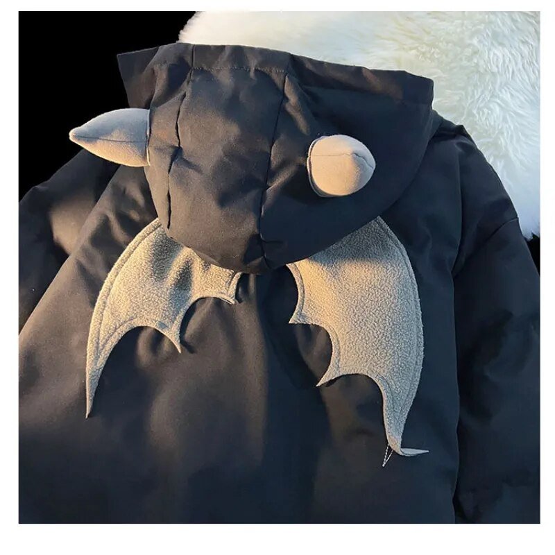 best American 2023 winter new style high street little devil bread padded jacket Y2K tops couples hoodies cotton jackets men clothing shop online at M2K Trends for