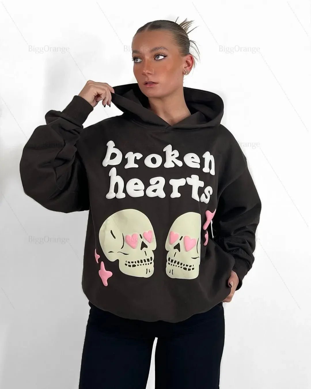 best American skull puff print Hoodies Women Couples Y2k Tops Sweatshirt Women Goth Streetwear 2023 Grunge Clothing Oversized Hoodie Hoodie shop online at M2K Trends for cheap hoodie