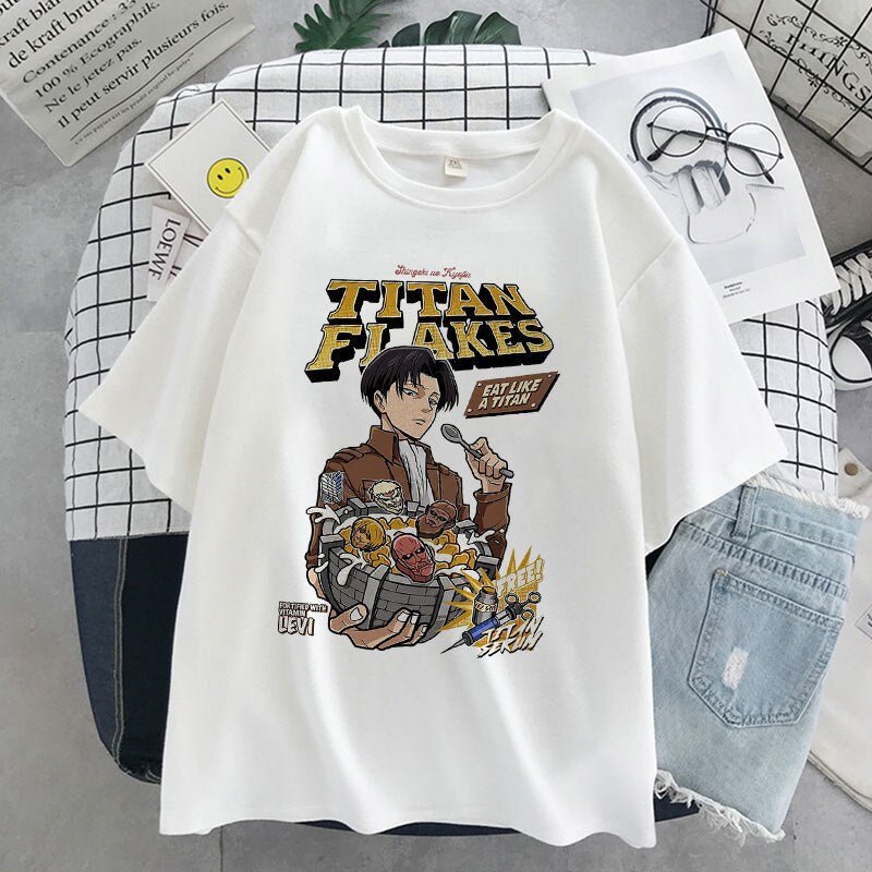 best Anime T-shirt men Harajuku Cartoon Titan Attack Shingeki No Kyojin Graphic Tee Shirt Oversized T-shirt Streetwear Tops Black 0 shop online at M2K Trends for