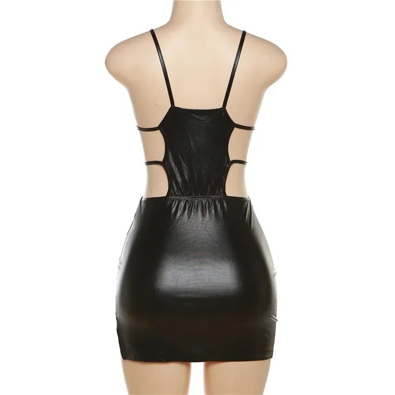 best ANJAMANOR Deep V Neck Cutout Bodycon Mini Dresses Baddie Streetwear Sexy Club Outfit for Black Woman Summer 2023 D96-BH13 shop online at M2K Trends for