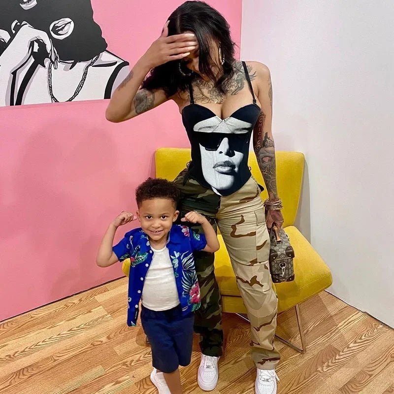 best ANJAMANOR Sexy Printed Crop Top Aesthethic Vintage Bustier Corset Top Cyber Y2k Womens T Shirt Tube Tops Summer 2021 D85-AI10 shop online at M2K Trends for