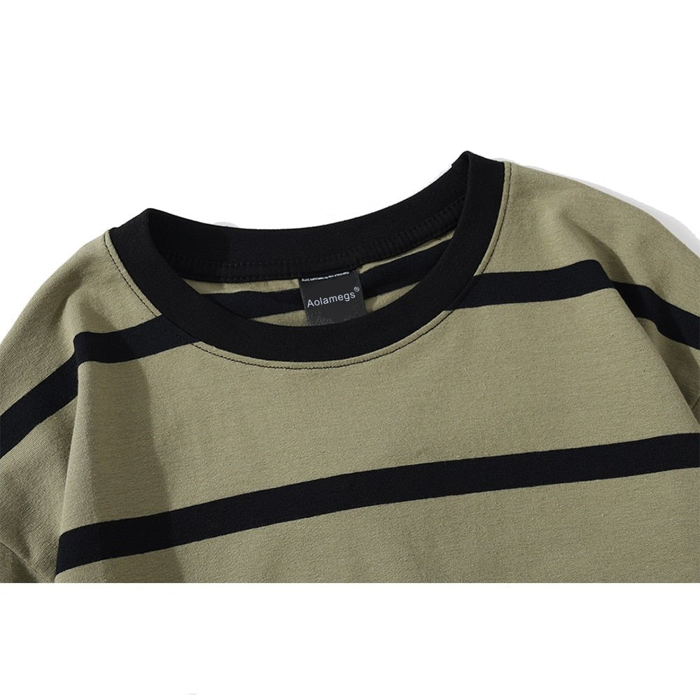 best Aolamegs Men T Shirt Color Block Print 3 color Optional Tee Shirts Simple High Street Basic All-match Cargo Tops Male Streetwear 0 shop online at M2K Trends for