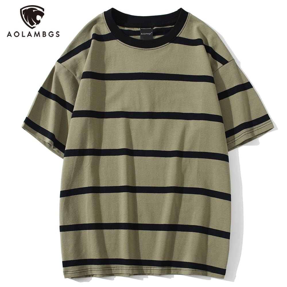 best Aolamegs Men T Shirt Color Block Print 3 color Optional Tee Shirts Simple High Street Basic All-match Cargo Tops Male Streetwear 0 shop online at M2K Trends for