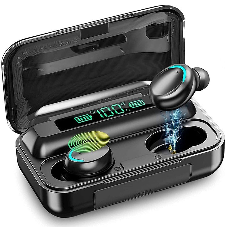 best Auriculares F9 F9-5 F9-5c Audifonos inalambrico waterproof LED Headphone Wireless bass Earphone 9d BT TWS Earbud with Powerbank earbud shop online at M2K Trends for Auriculares earbud