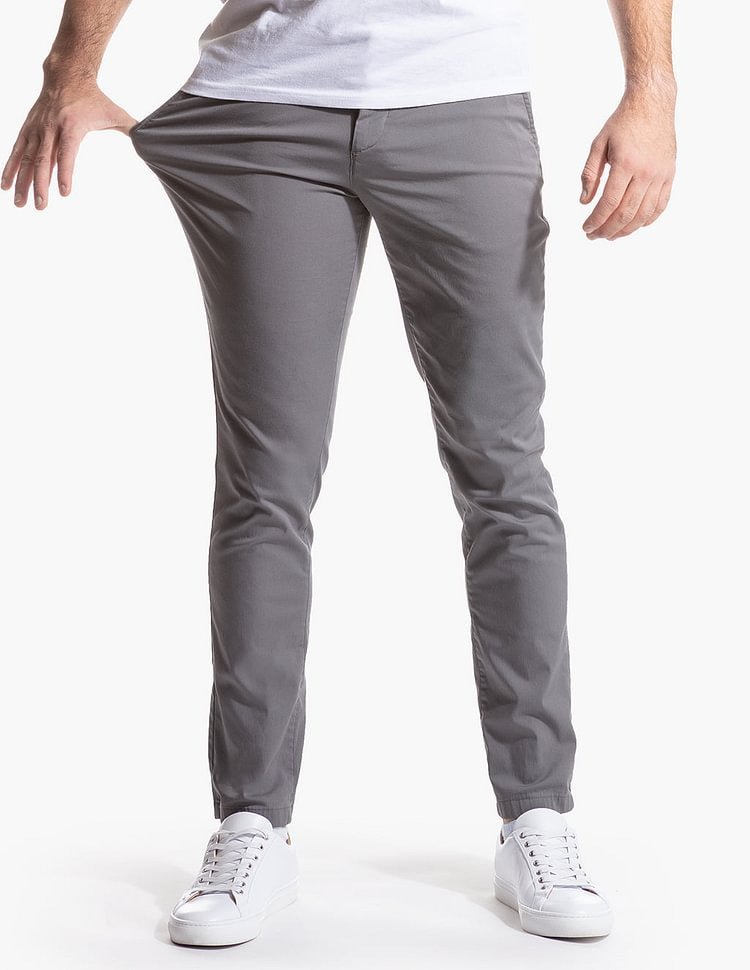 best Autumn Men's Business Pants Straight Twill High Elastic Solid Color Cotton Long Pants 0 shop online at M2K Trends for