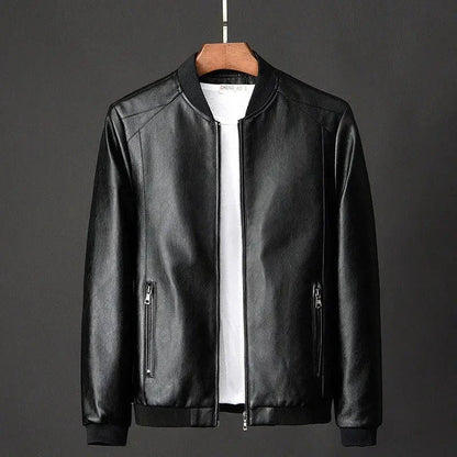 best Autumn New Men Leather Coat Korean Fashion Genuine Leather Sheepskin Men Leather Jacket Trend Casual Fit Slim Baseball Clothes shop online at M2K Trends for