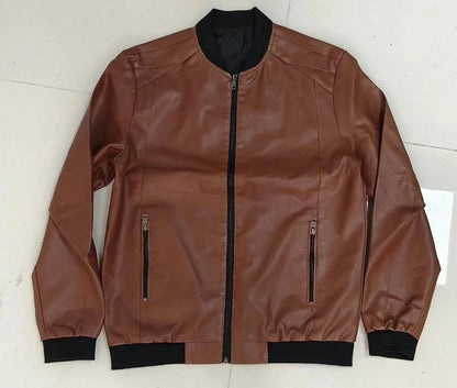 best Autumn New Men Leather Coat Korean Fashion Genuine Leather Sheepskin Men Leather Jacket Trend Casual Fit Slim Baseball Clothes shop online at M2K Trends for