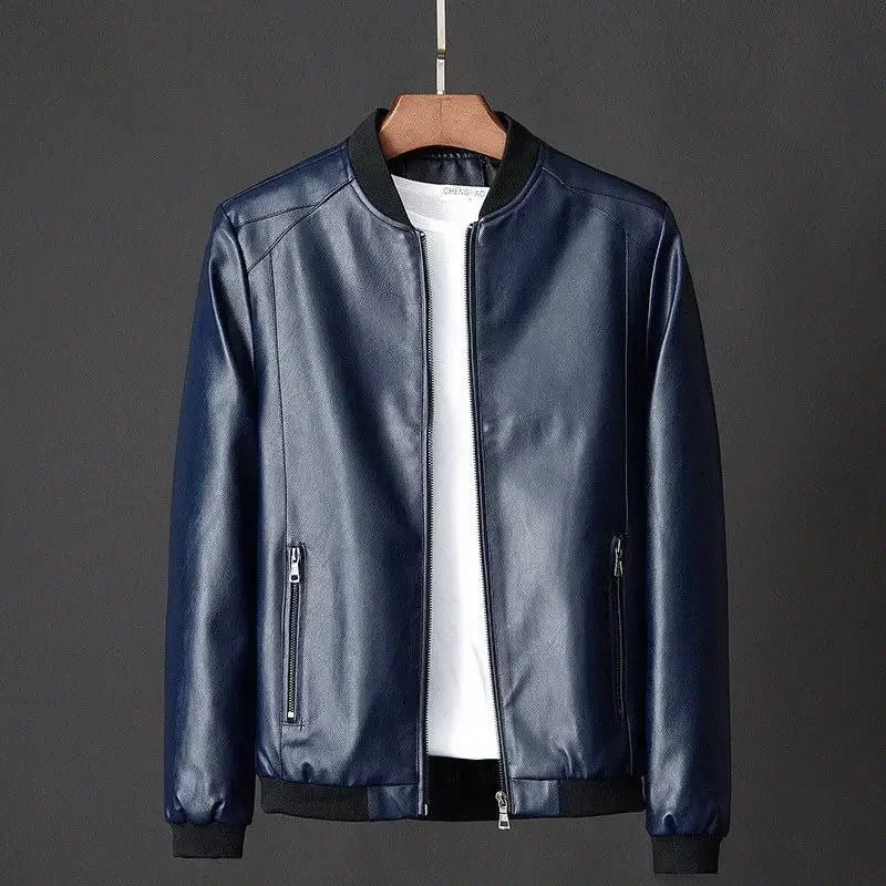 best Autumn New Men Leather Coat Korean Fashion Genuine Leather Sheepskin Men Leather Jacket Trend Casual Fit Slim Baseball Clothes shop online at M2K Trends for