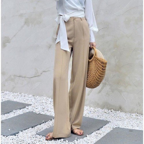 best Autumn Wide Leg Pants Women Elastic Waist Pants El 0 shop online at M2K Trends for