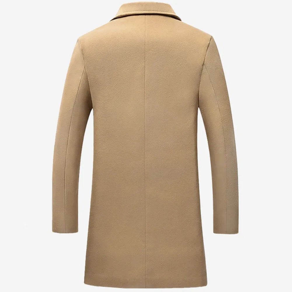best Autumn Winter Fashion Men's Woolen Coats Solid Color Single Breasted Lapel Long Coat Jacket Casual Overcoat Plus Size 5 Colors Jackets & Coats shop online at M2K Trends for Jacket and Coats