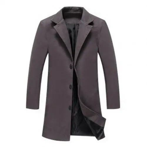 best Autumn Winter Fashion Men's Woolen Coats Solid Color Single Breasted Lapel Long Coat Jacket Casual Overcoat Plus Size 5 Colors Jackets & Coats shop online at M2K Trends for Jacket and Coats