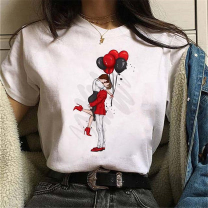 best Balloon Print Women Black Tshirt T-Shirt shop online at M2K Trends for