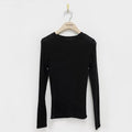 best Basic Cotton Summer T Shirt Women Long Sleeves Tee Shirt High Elasticity Breathable Sexy Thin T-shirt see through Female Top 0 shop online at M2K Trends for