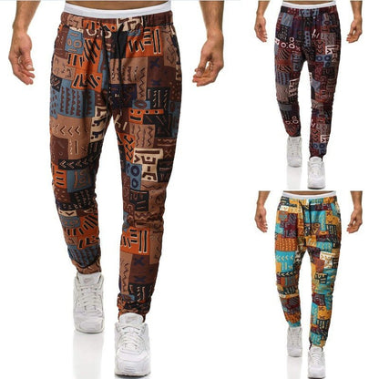 best Best Slim-fit cotton and linen nice casual pants with ethnic print trousers available online Pants shop online at M2K Trends for mens pants