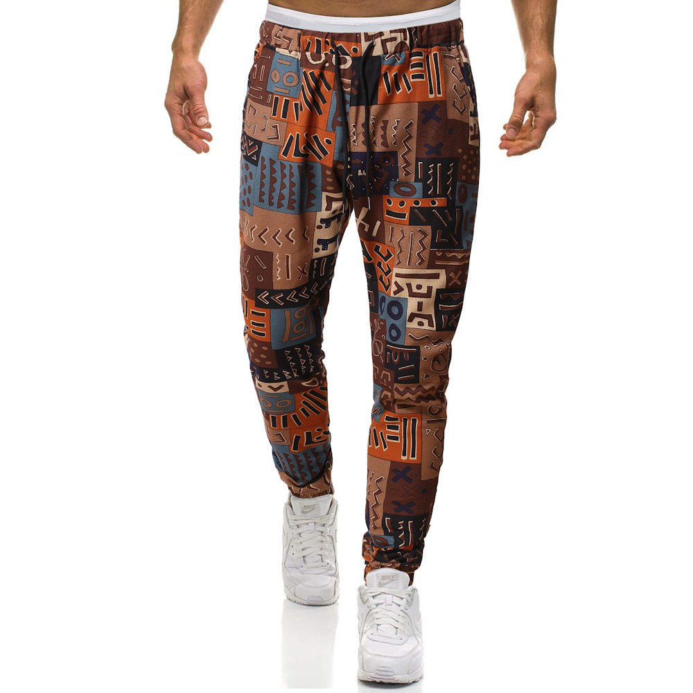 best Best Slim-fit cotton and linen nice casual pants with ethnic print trousers available online Pants shop online at M2K Trends for mens pants