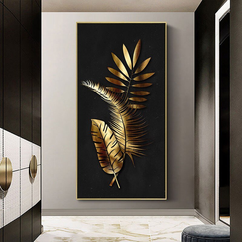 best Black Gold Flower Interior Painting Large Canvas Picture for Home Decoration Living Room Wall Posters Sheets for Paintings Accessories shop online at M2K Trends for Accessories