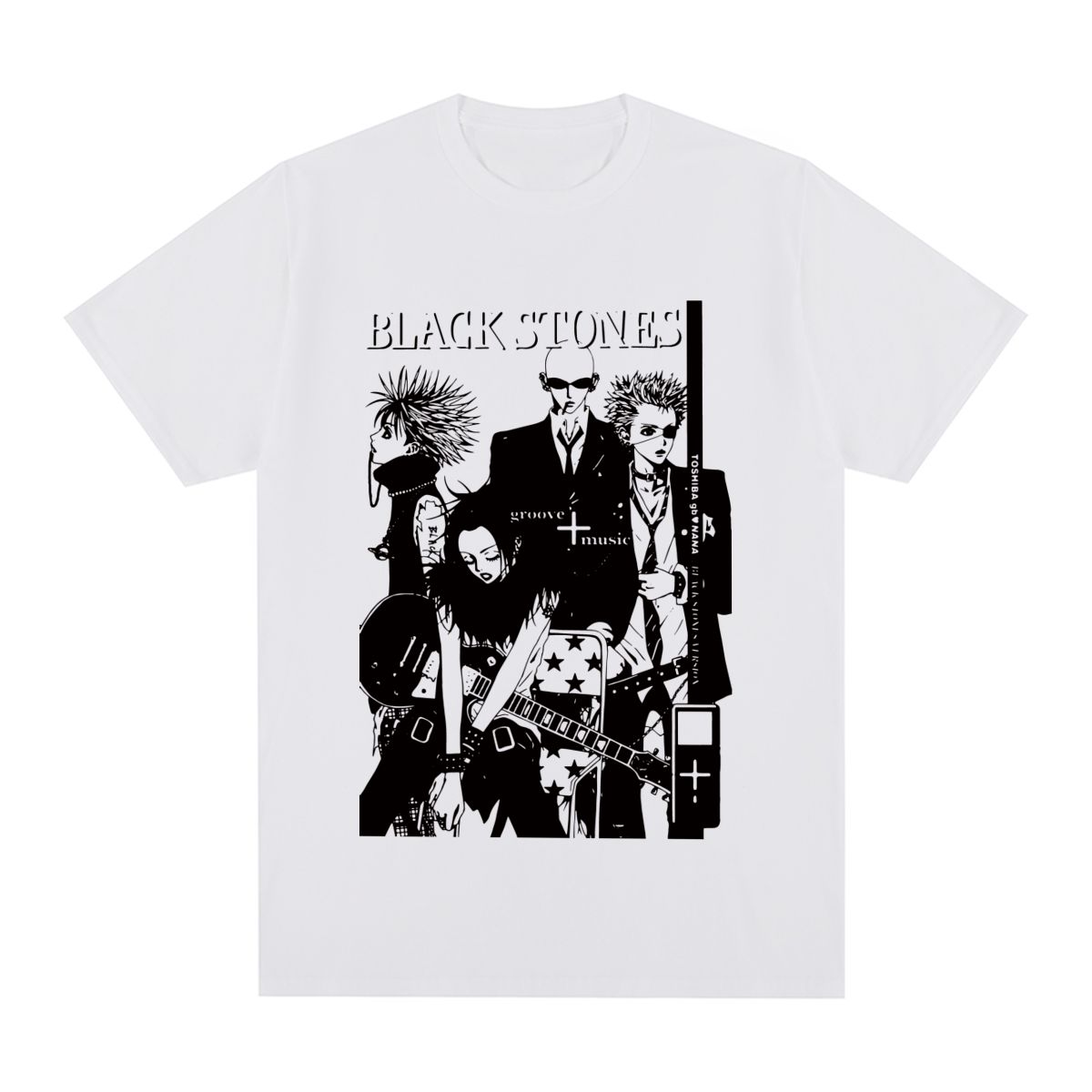 best Black Stones NANA Osaki Vintage T-shirt Gift Idea Unique Cotton Men T shirt New Tee Tshirt Womens Tops 0 shop online at M2K Trends for