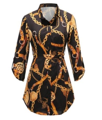 best Black White Chain Print Tunic Shirt Blouse shop online at M2K Trends for