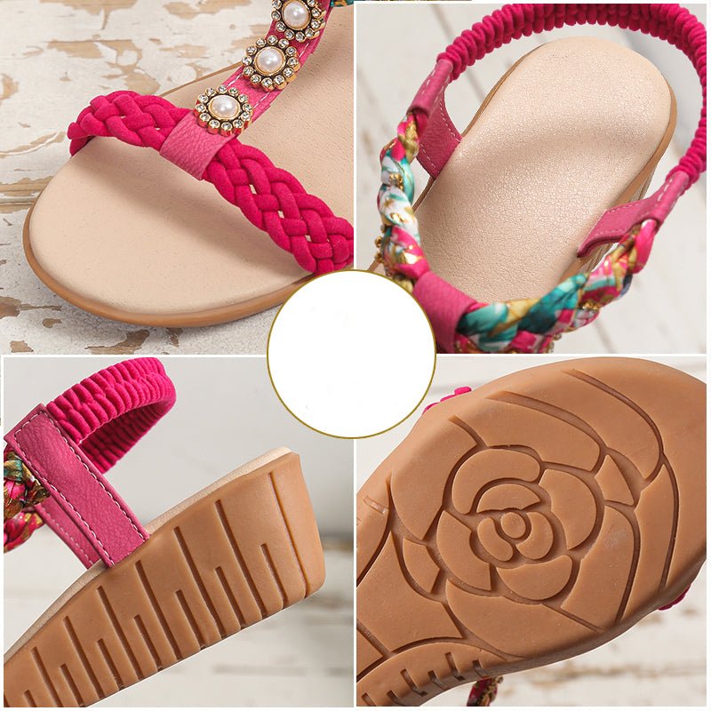best Bohemian Braided Sandals Summer Beach Shoes Women 4 shop online at M2K Trends for