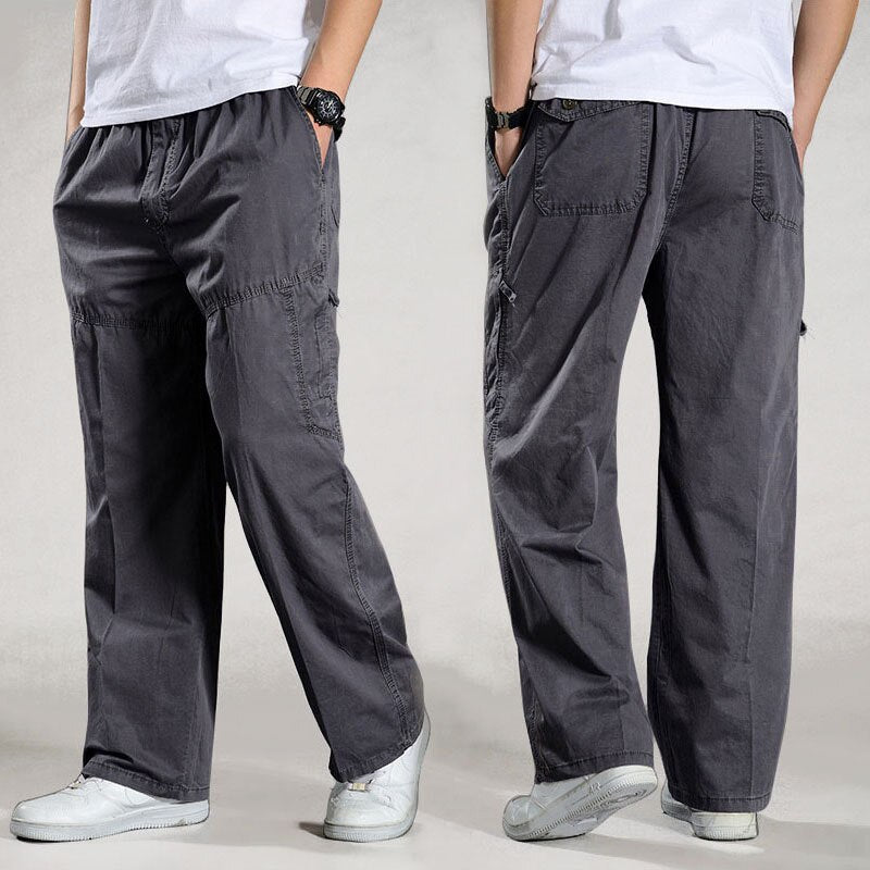 best Brand Casual Pants men cargo pants cotton loose trousers mens pants overalls Multi Pocket Straight Joggers Homme 6XL 0 shop online at M2K Trends for