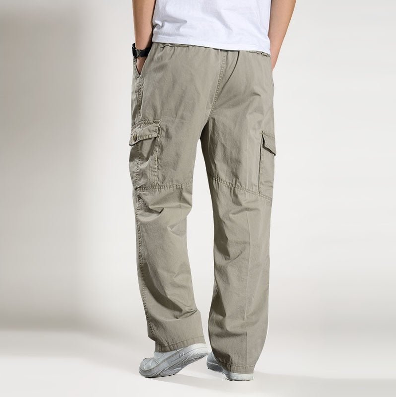 best Brand Casual Pants men cargo pants cotton loose trousers mens pants overalls Multi Pocket Straight Joggers Homme 6XL 0 shop online at M2K Trends for