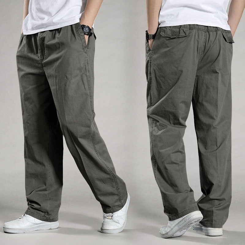 best Brand Casual Pants men cargo pants cotton loose trousers mens pants overalls Multi Pocket Straight Joggers Homme 6XL 0 shop online at M2K Trends for
