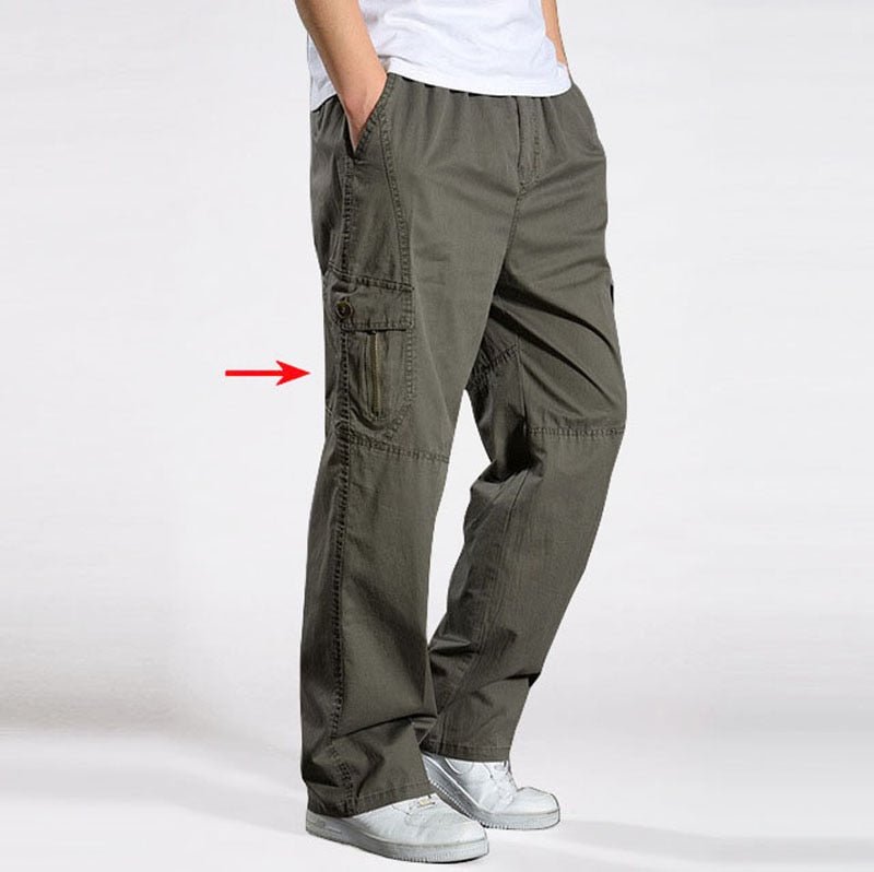 best Brand Casual Pants men cargo pants cotton loose trousers mens pants overalls Multi Pocket Straight Joggers Homme 6XL 0 shop online at M2K Trends for