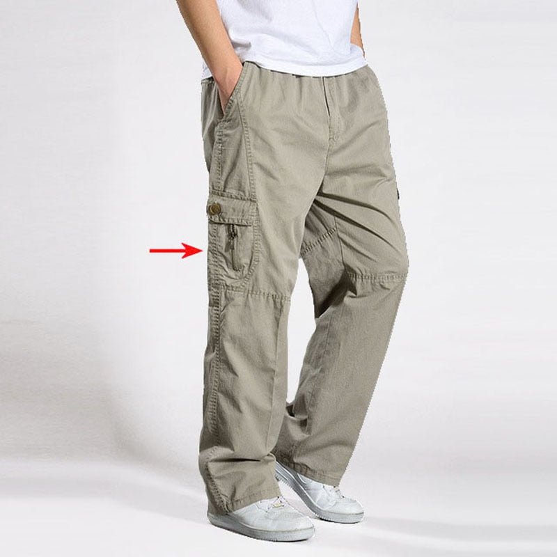 best Brand Casual Pants men cargo pants cotton loose trousers mens pants overalls Multi Pocket Straight Joggers Homme 6XL 0 shop online at M2K Trends for