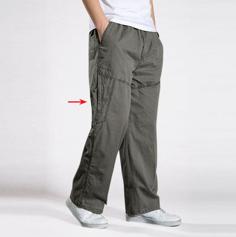 best Brand Casual Pants men cargo pants cotton loose trousers mens pants overalls Multi Pocket Straight Joggers Homme 6XL 0 shop online at M2K Trends for