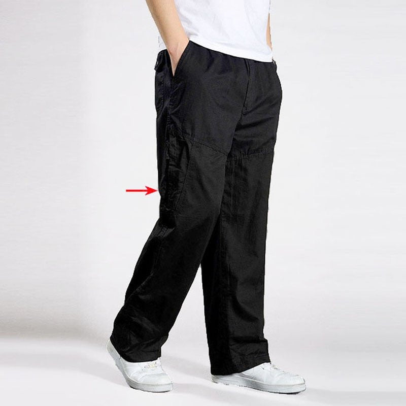 best Brand Casual Pants men cargo pants cotton loose trousers mens pants overalls Multi Pocket Straight Joggers Homme 6XL 0 shop online at M2K Trends for
