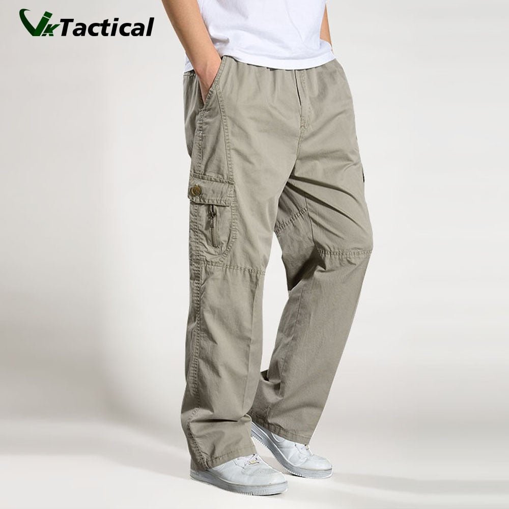 best Brand Casual Pants men cargo pants cotton loose trousers mens pants overalls Multi Pocket Straight Joggers Homme 6XL 0 shop online at M2K Trends for