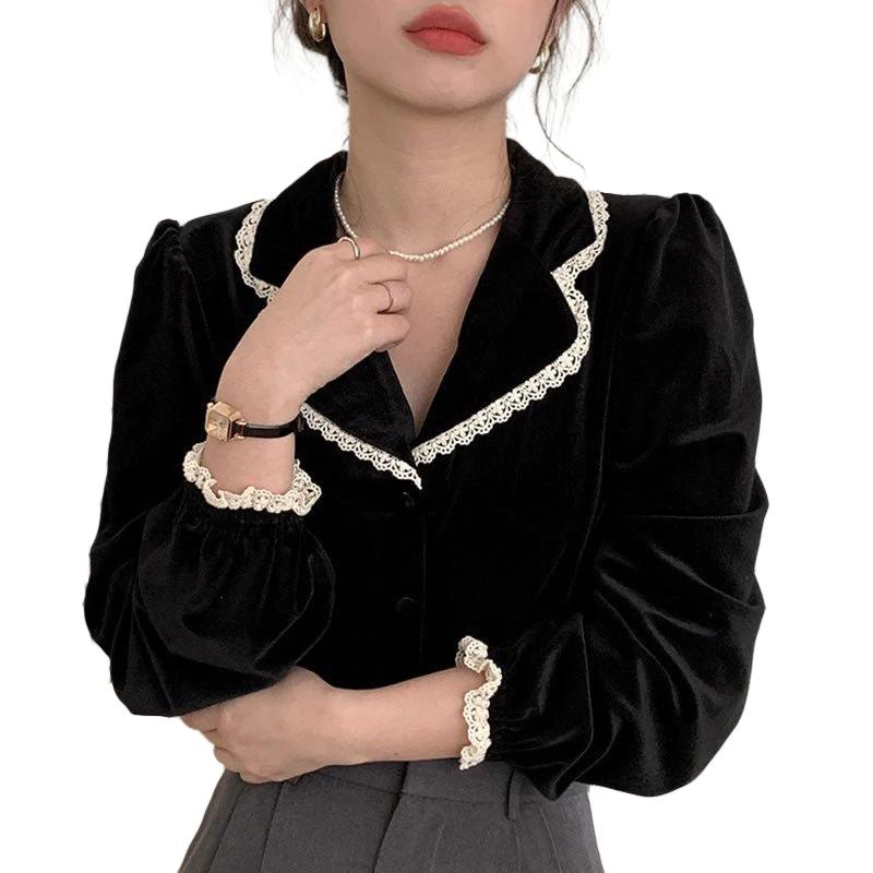 best Bubble Sleeve Velvet Blouse Top For Women 0 shop online at M2K Trends for