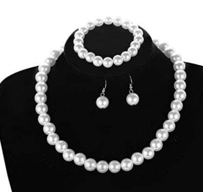 best CANPEL Fashion Imitation Pearl Wedding Necklace Earring Sets Bridal For Women Elegant Rhinestone Jewelry Sets Party Gift Accessories shop online at M2K Trends for