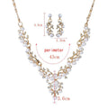 best CANPEL Fashion Imitation Pearl Wedding Necklace Earring Sets Bridal For Women Elegant Rhinestone Jewelry Sets Party Gift Accessories shop online at M2K Trends for