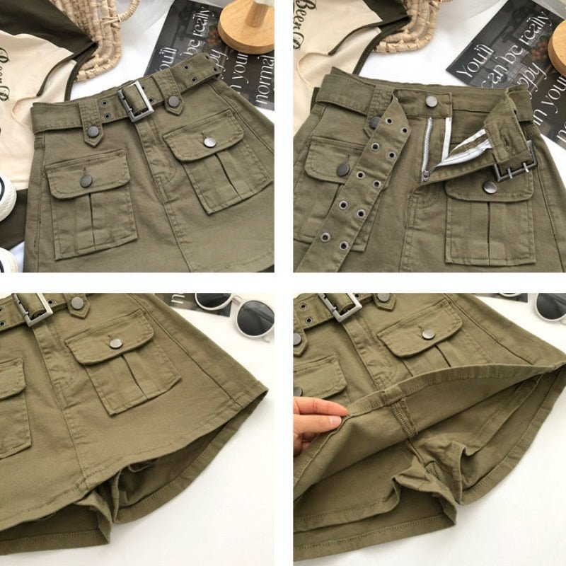 best Cargo Mini Denim Skirts Women Multi Pockets Streetwear Personal Cool Teens Youth European Hipsters High Waisted Designer Юбка 0 shop online at M2K Trends for