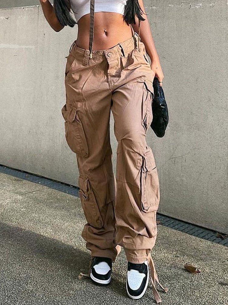 best Cargo Pants Women High Waist Denim Overalls Casual Pants Baggy Streetwear Wide Leg Trousers Fashion Straight Jeans 0 shop online at M2K Trends for