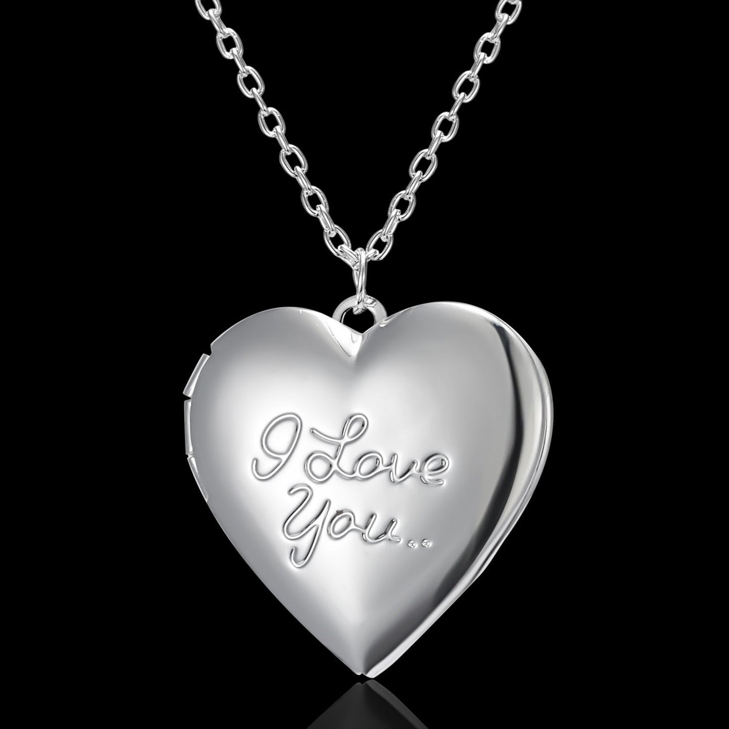 best Carved Design Love Necklace Personalized Heart-shaped Photo Frame Pendant Necklace For Women Family Jewelry For Valentine's Day neckless shop online at M2K Trends for