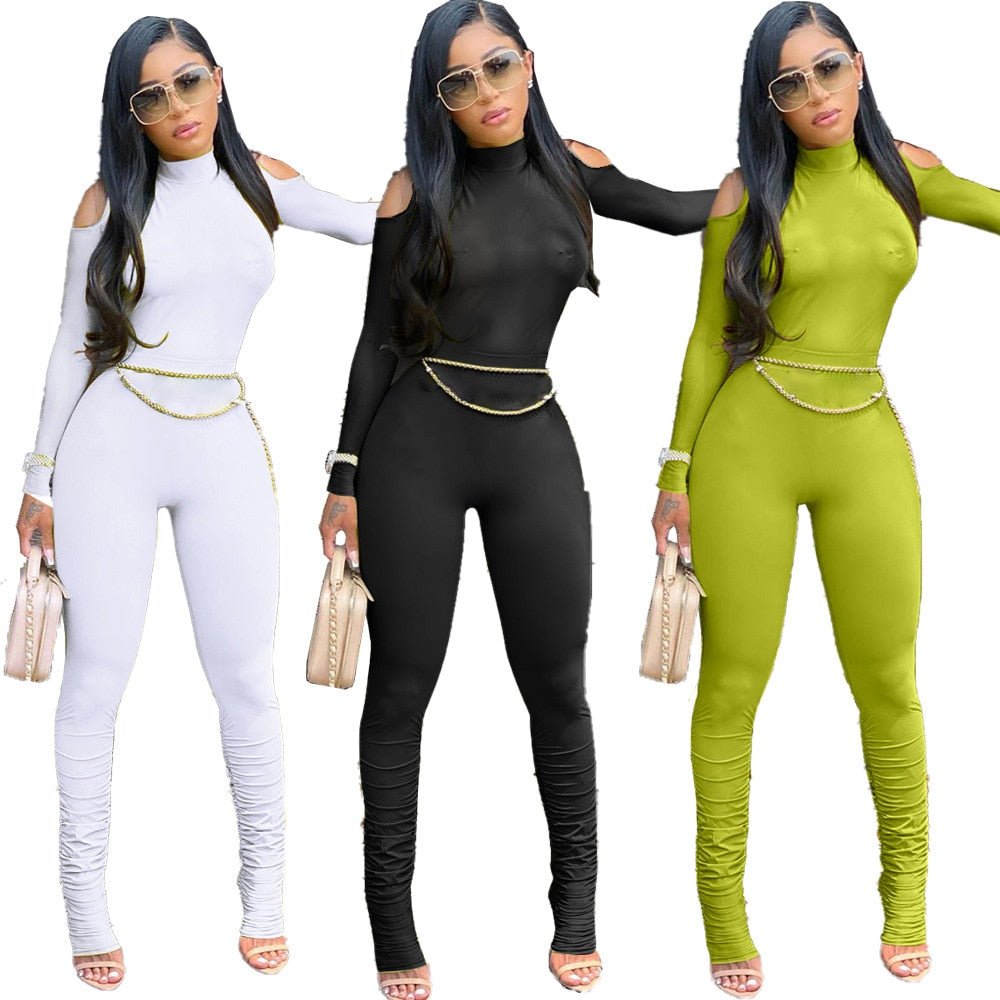 best Casual Jumpsuit Off Shoulder Bodysuit Women Long Rompers Womens Jumpsuit Sportsuit Solid Color Overalls dress shop online at M2K Trends for