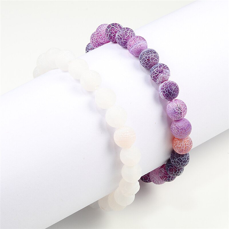 best Charm Purple Natural Weathered Stone Bracelet Women Men Crack Chakra Bead Strand Bracelets 6mm 8mm 10mm Yoga Buddha Jewelry Gift 0 shop online at M2K Trends for