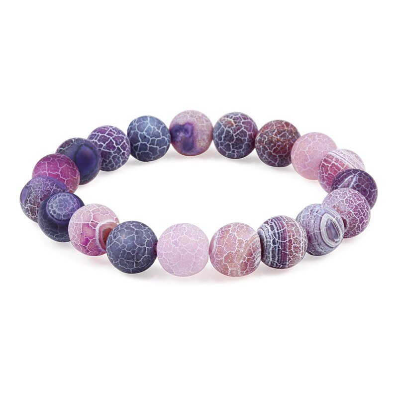 best Charm Purple Natural Weathered Stone Bracelet Women Men Crack Chakra Bead Strand Bracelets 6mm 8mm 10mm Yoga Buddha Jewelry Gift 0 shop online at M2K Trends for