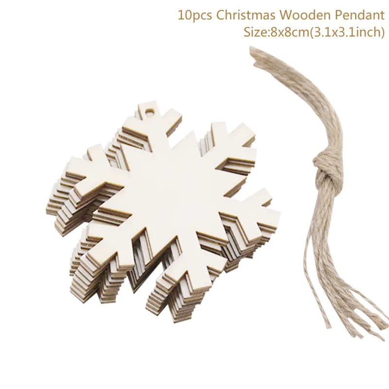 best cheap 10pcs/lot Wooden Christmas Tree Hanging Ornament Pendants Christmas Decorations For Home Party New Year Navidad Natal Kids Gift shop online at M2K Trends for