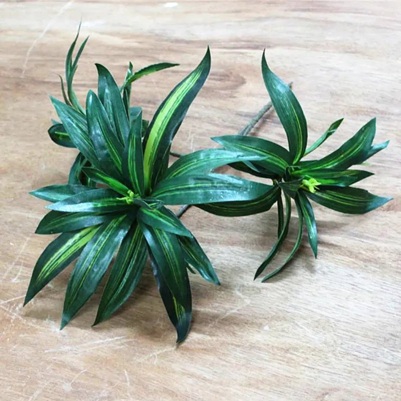 best cheap 35CM 3 Fork Artificial Desktop Fake Plants Green Plastic Palm Tree Bunch Flower Material Office Living Room Christmas Home Decor shop online at M2K Trends for