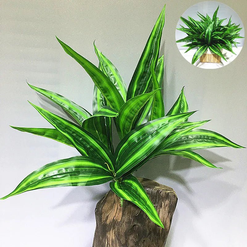 best cheap 35CM 3 Fork Artificial Desktop Fake Plants Green Plastic Palm Tree Bunch Flower Material Office Living Room Christmas Home Decor shop online at M2K Trends for