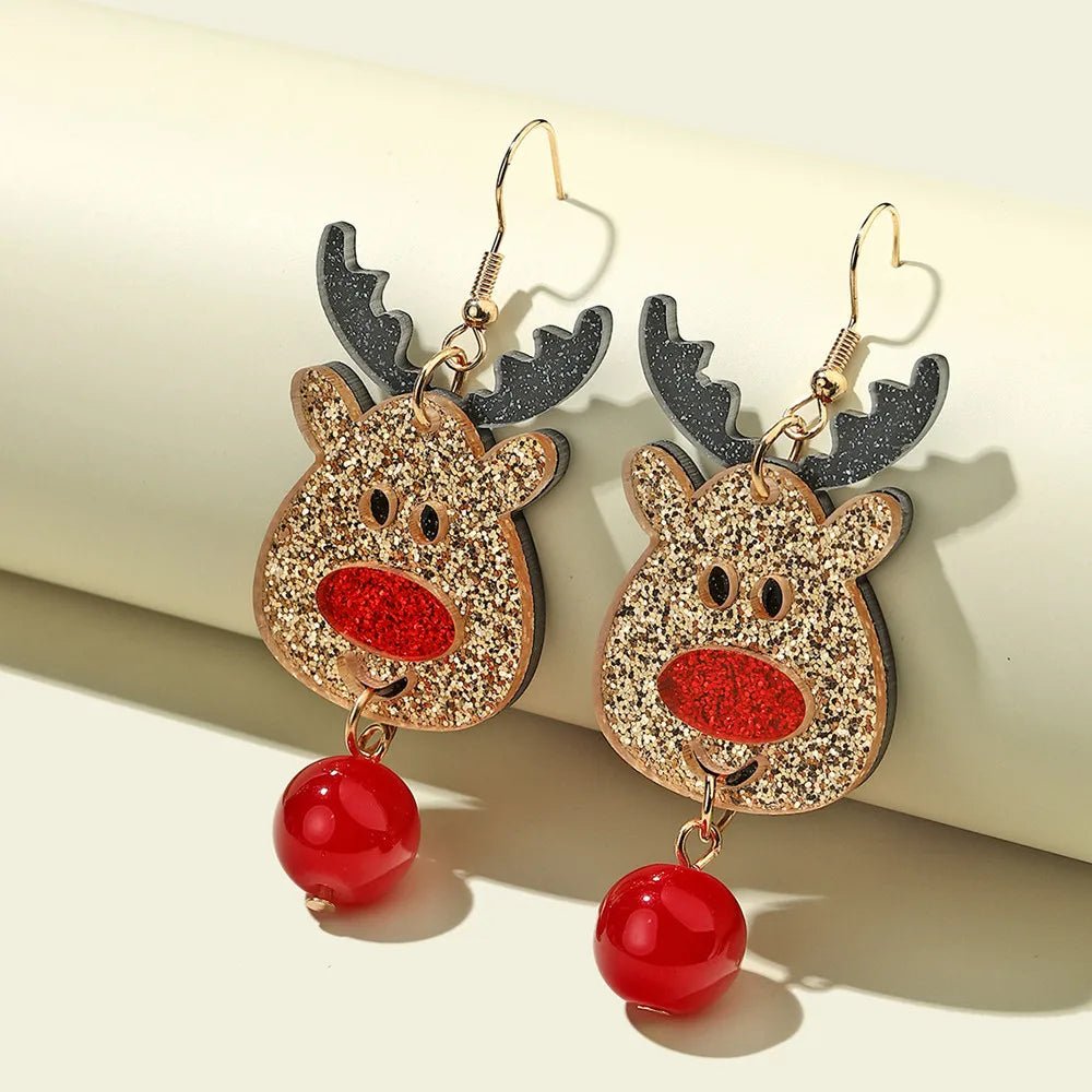 best cheap Fashion Cartoon Elk Tree Snowman Christmas Earrings Cute Acrylic Glitter Colorful Gifts Santa Claus Dangle Drop Earrings Jewelry shop online at M2K Trends for