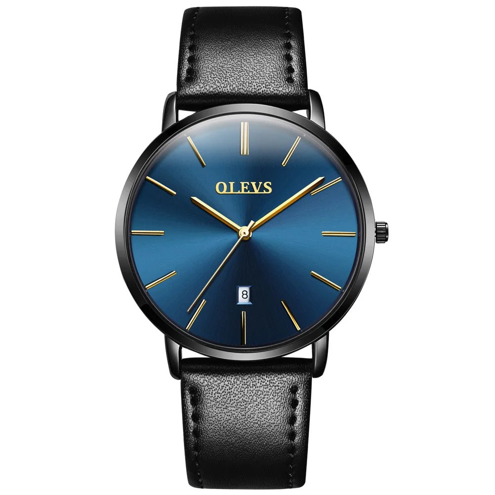 best Cheap OLEVS 5869 Men Sport Quartz Watch MinimalistWatches Week And Date Chronograph Watch Fashion Leather Strap Watch For Boy shop online at M2K Trends for