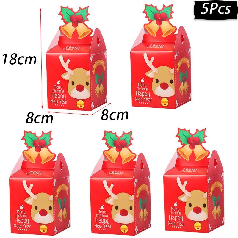 best Christmas paper Kids Candy Box Bag Navidad 2021 New year christmas home decoration Natal gift bags Kerst Noel Treats packing box shop online at M2K Trends for