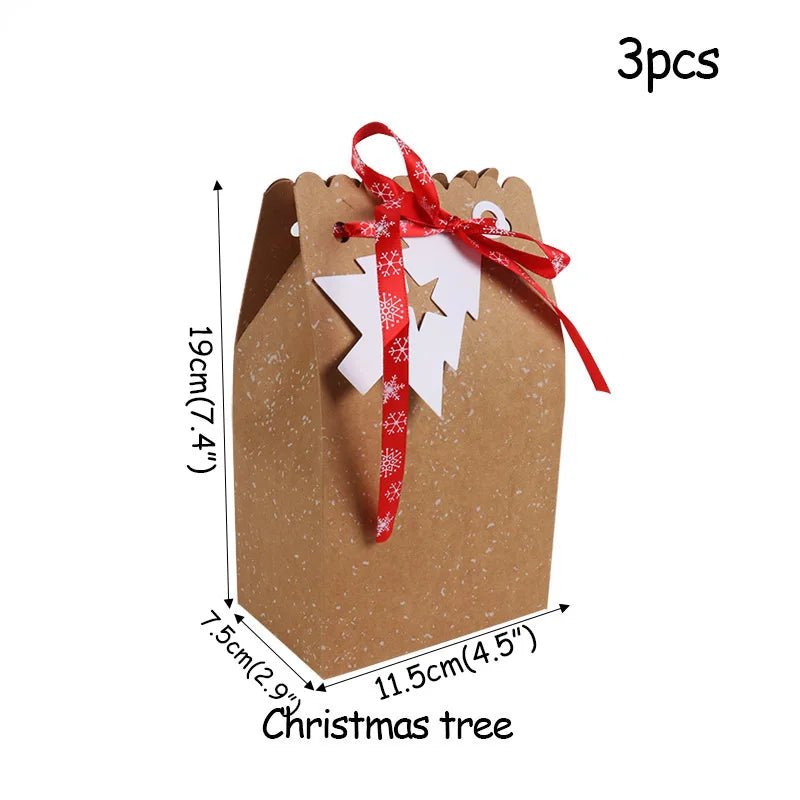 best Christmas paper Kids Candy Box Bag Navidad 2021 New year christmas home decoration Natal gift bags Kerst Noel Treats packing box shop online at M2K Trends for